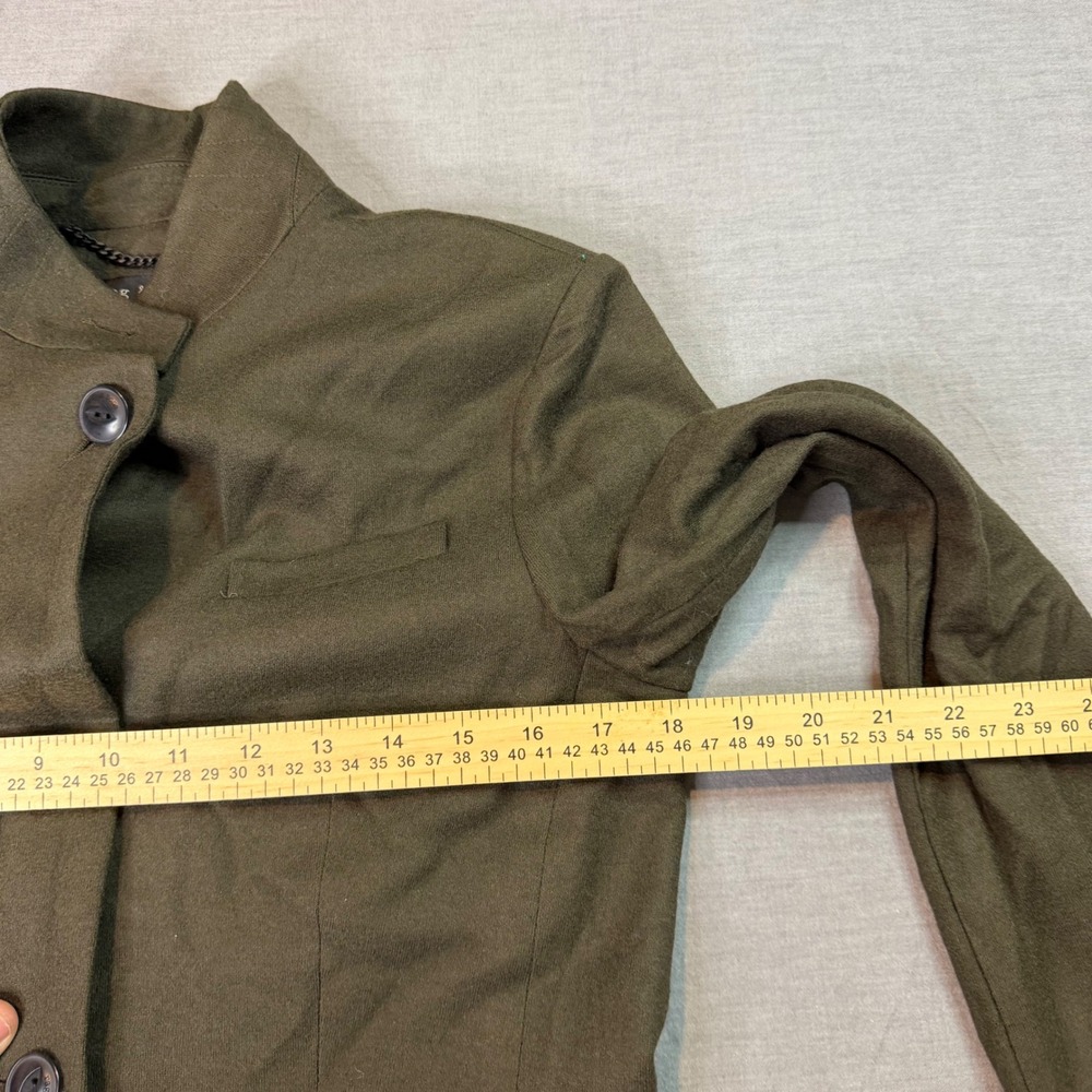 rag & bone Wool Blazer Womens 6 Olive Green Excellent Military Utility Jacket - Picture 5 of 14